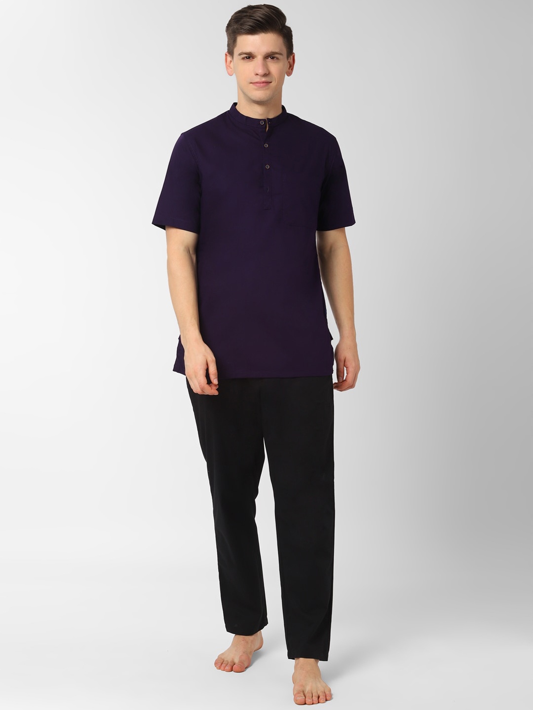 

Peter England Men Navy Blue Night suit