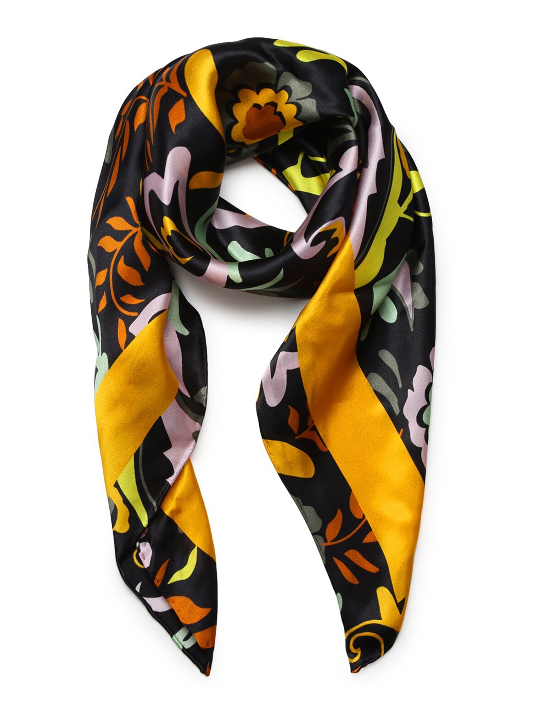 

Ted Baker Women Black & Yellow Printed Scarf