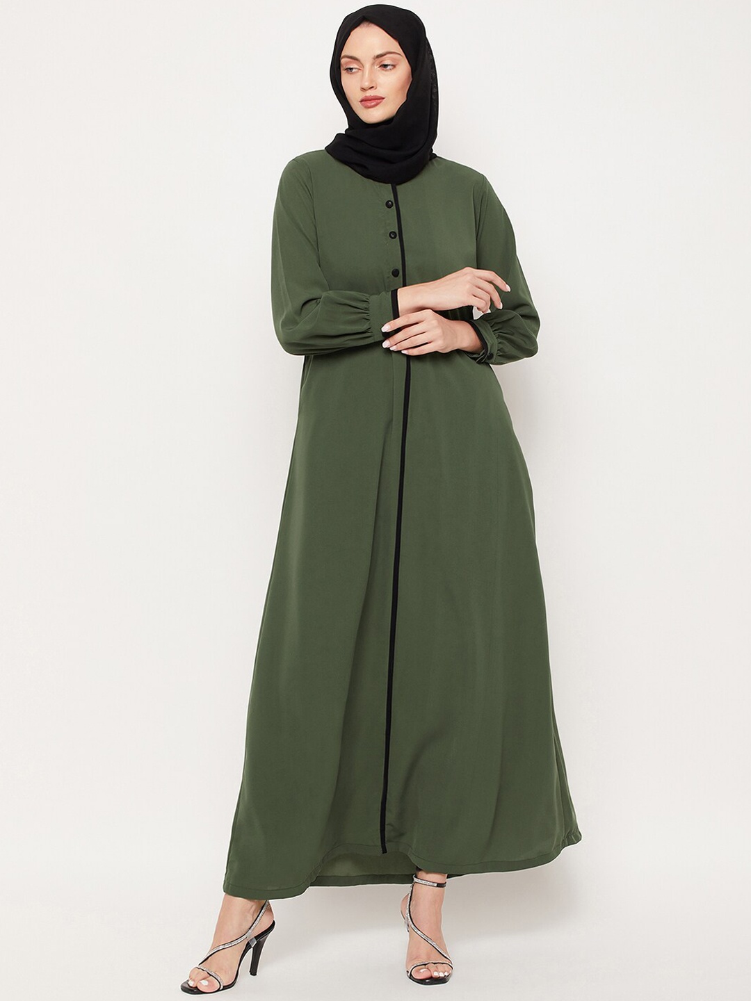 

NABIA Women Green Solid Abaya Burqas