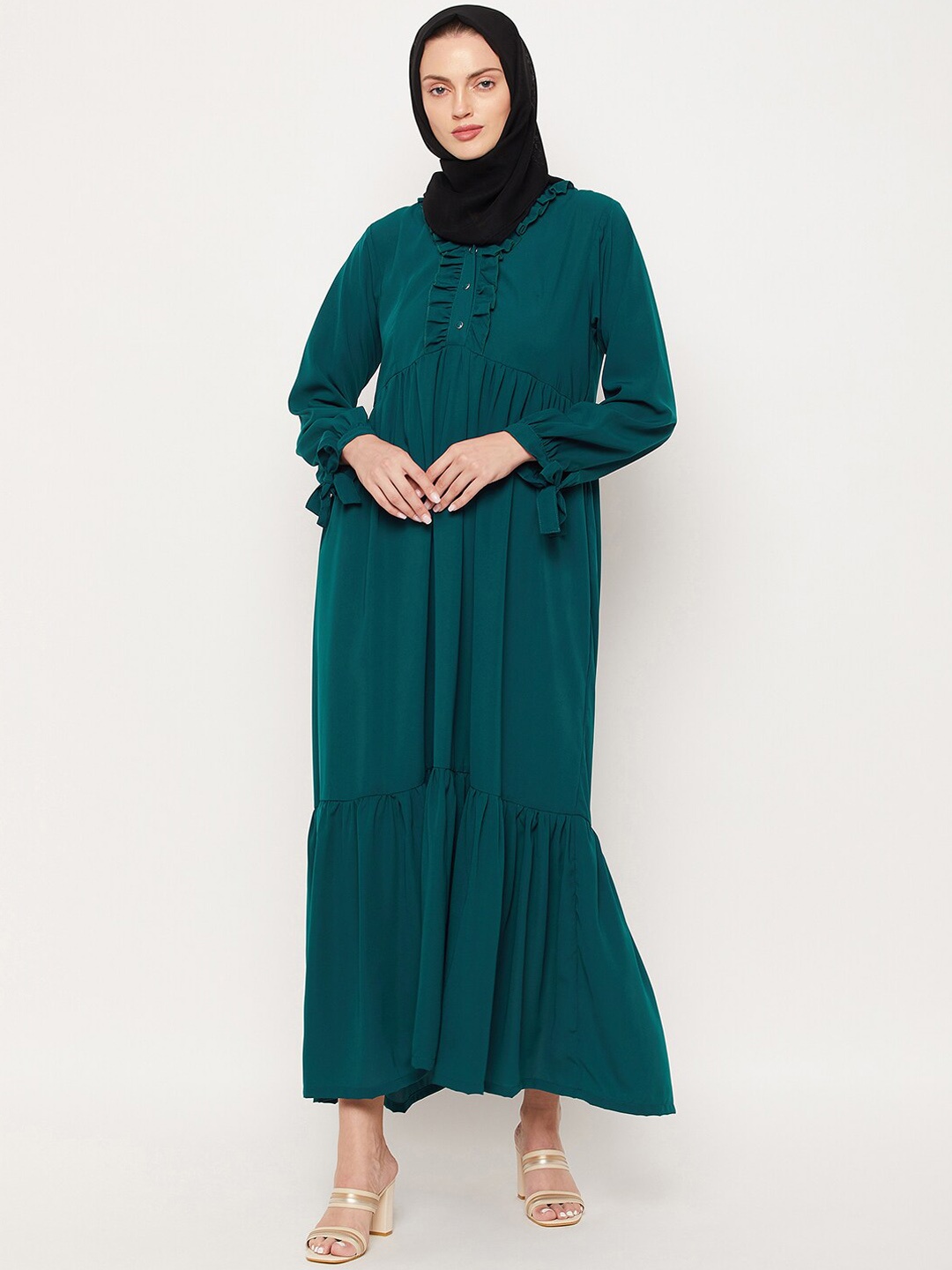 

NABIA Women Green Solid Abaya Burqas