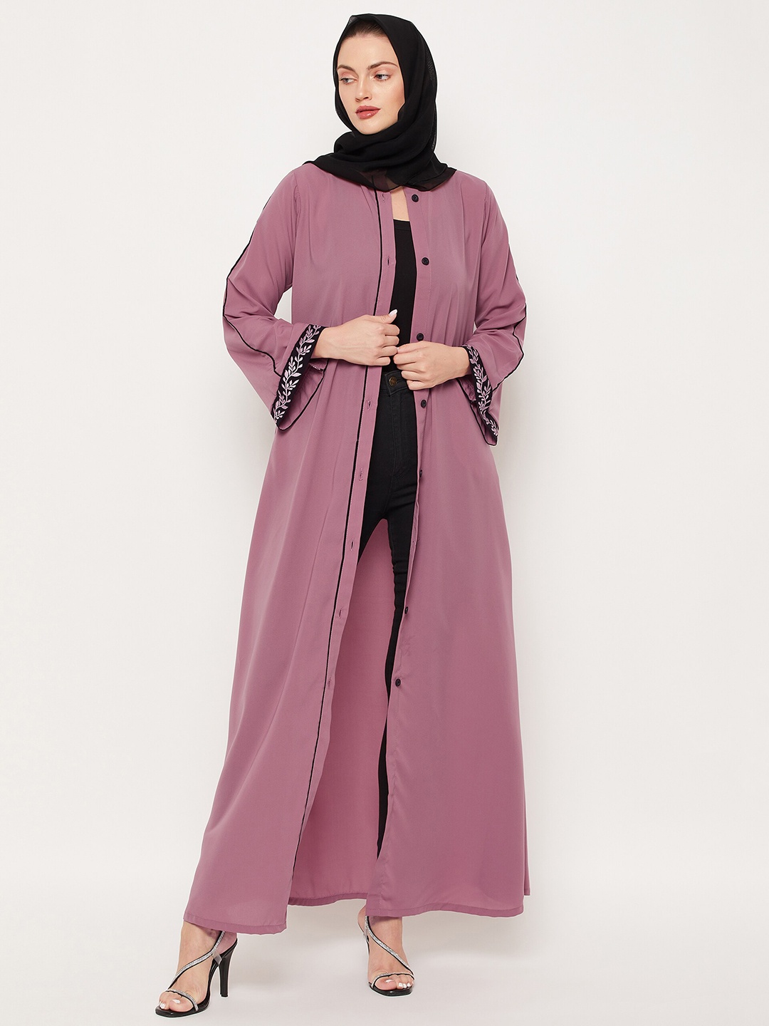 

NABIA Women Pink Solid Abaya Burqas