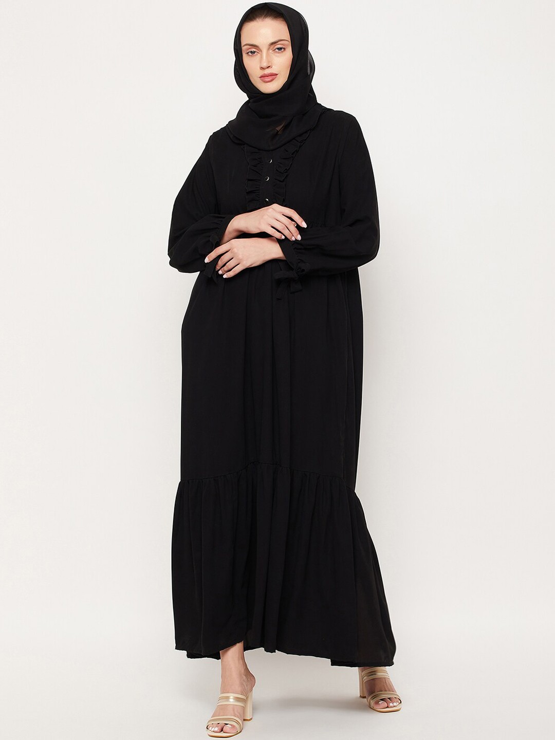 

NABIA Women Black Solid Abaya Burqas