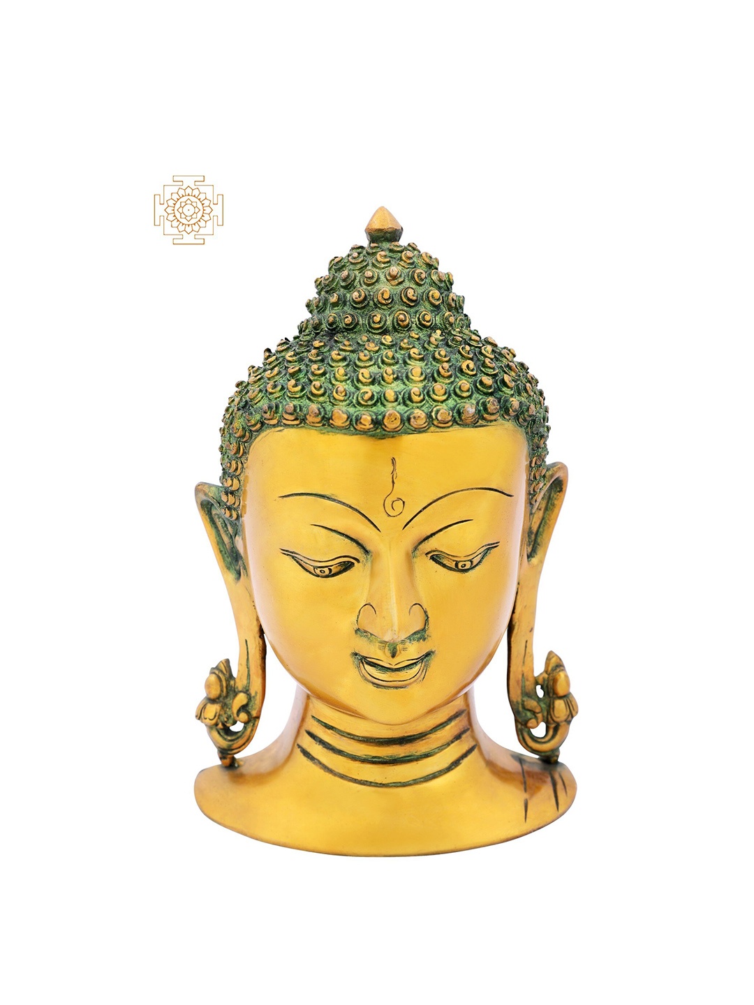 

Exotic India Gold-Toned Lord Buddha Brass Wall Hanging Mask