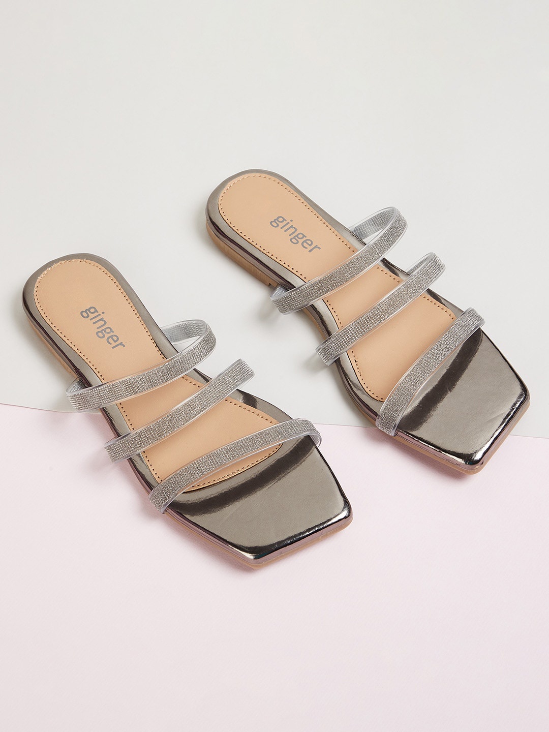 

Ginger by Lifestyle Women Grey Party Open Toe Flats