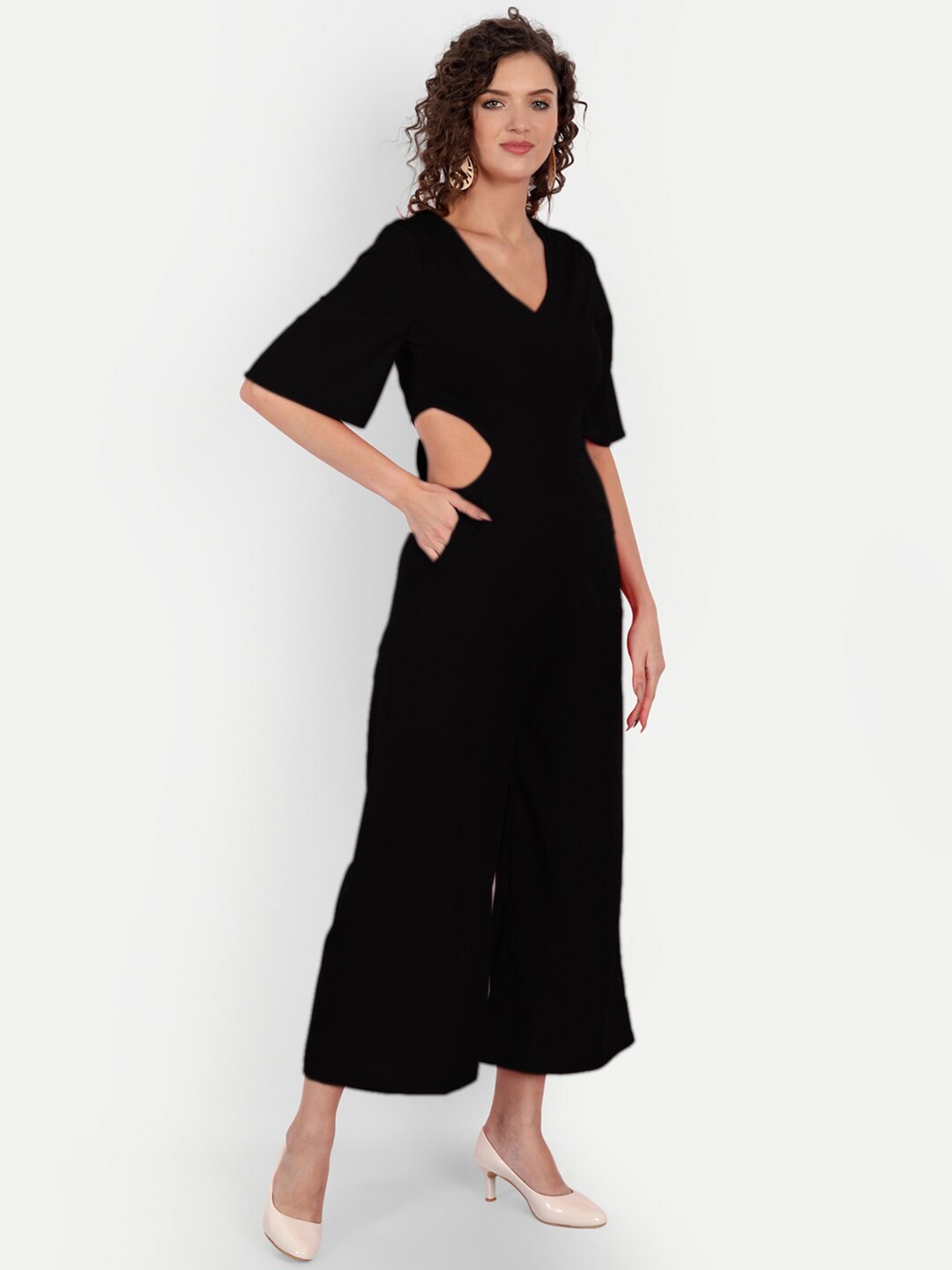 

MINGLAY Black Organic Cotton Basic Jumpsuit