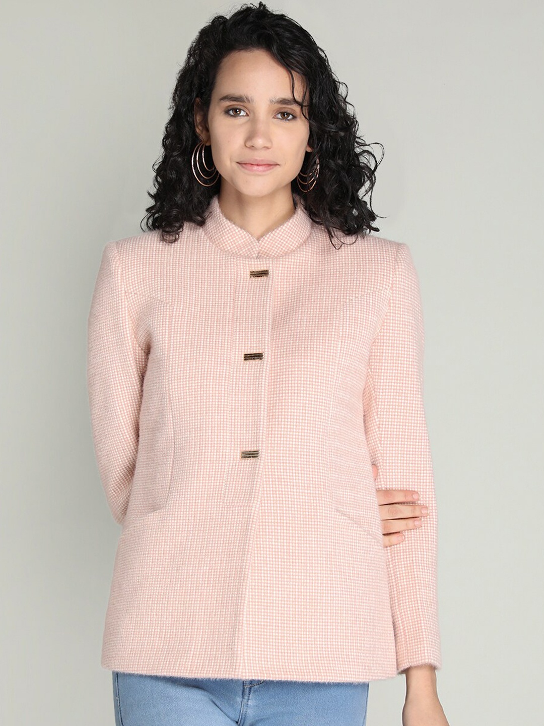 

PROTEX Women Peach-Coloured Wool Stylish Coat