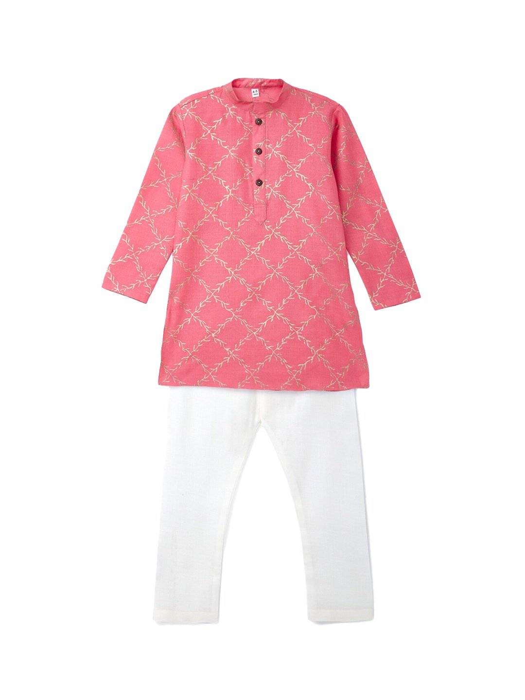 

HERE&NOW Boys Pink Printed Kurta with Pyjamas