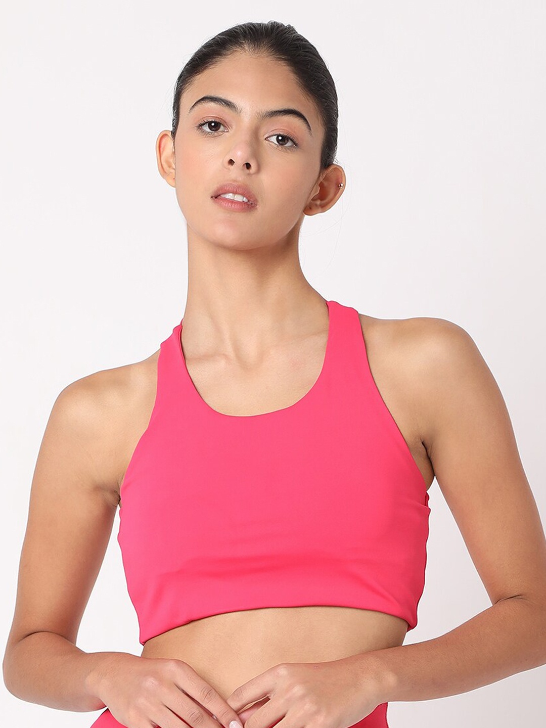 

Silvertraq Pink Solid Styled Back Bra
