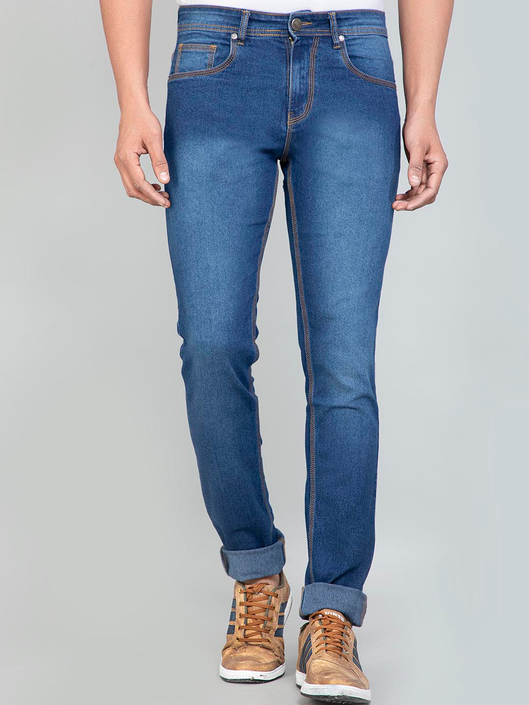 

HJ HASASI Men Blue Slim Fit Light Fade Stretchable Jeans