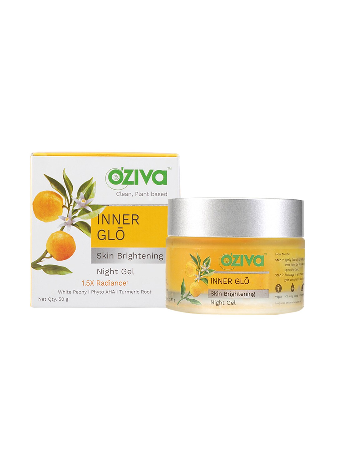 

OZiva Inner Glo Skin Brightening Night Gel with White Peony & Turmeric Root - 50 g
