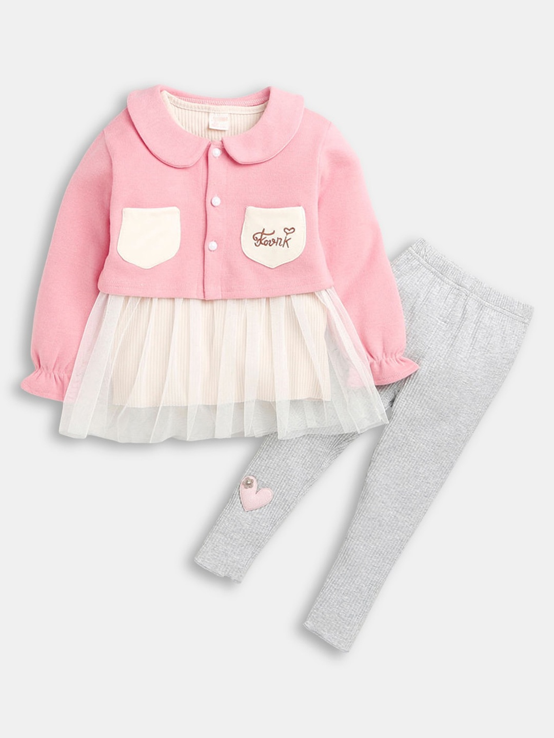 

Hopscotch Girls Pink & White Top with Leggings