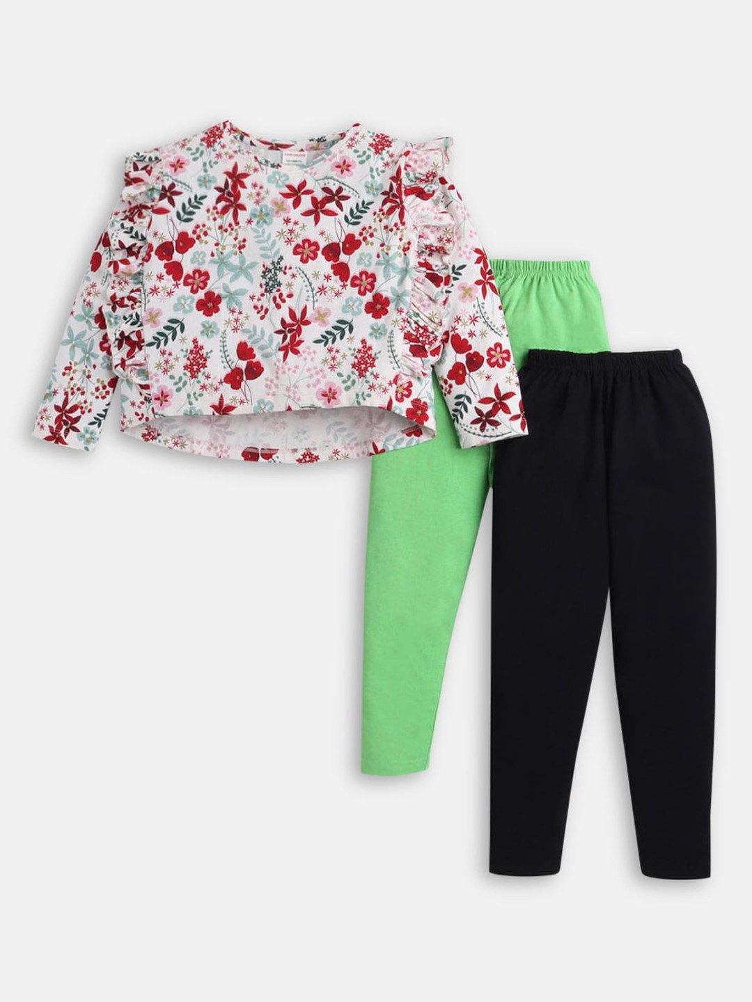 

Hopscotch Girls Set of 2 Leggings With Printed Top, White