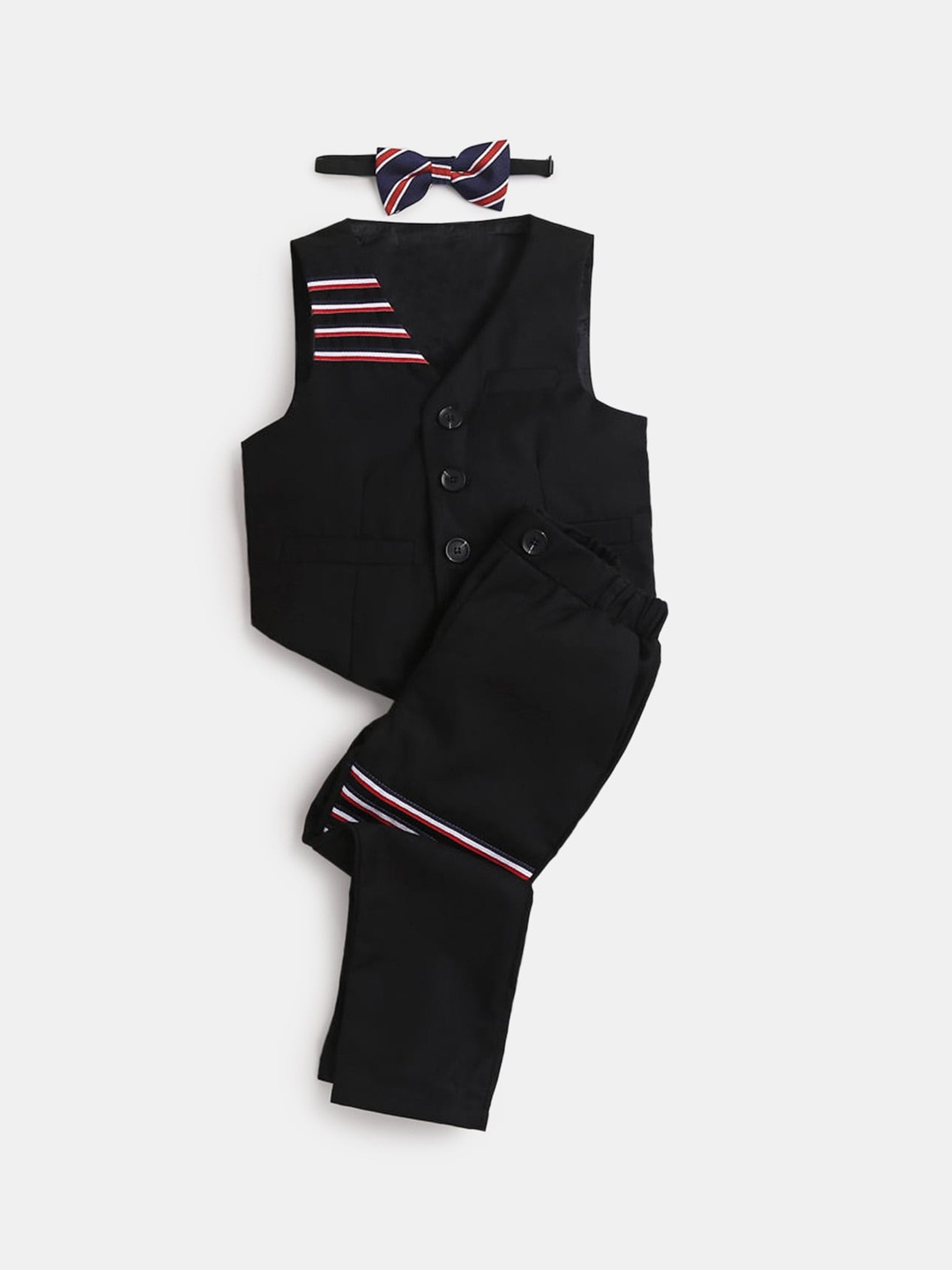 

Hopscotch Boys Striped 2-Piece Suit, Black