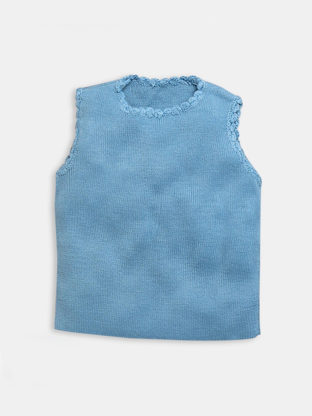 

Hopscotch Boys Blue Solid Sleeveless Knitted Innerwear Vests