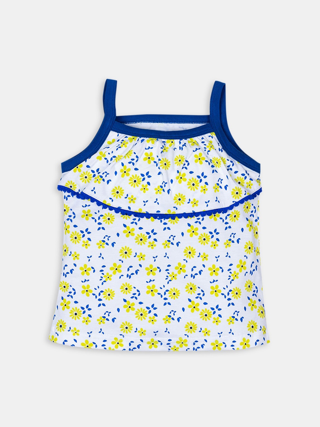 

Hopscotch Infant Girls White Printed Pure Cotton Camisoles