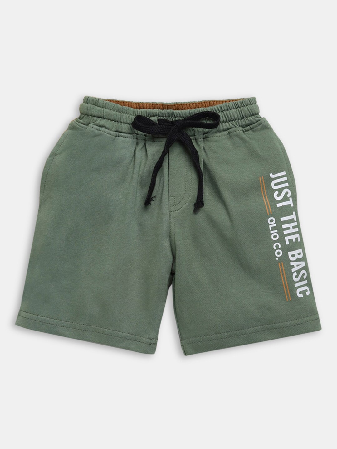 

Hopscotch Boys Green Typography Printed Shorts