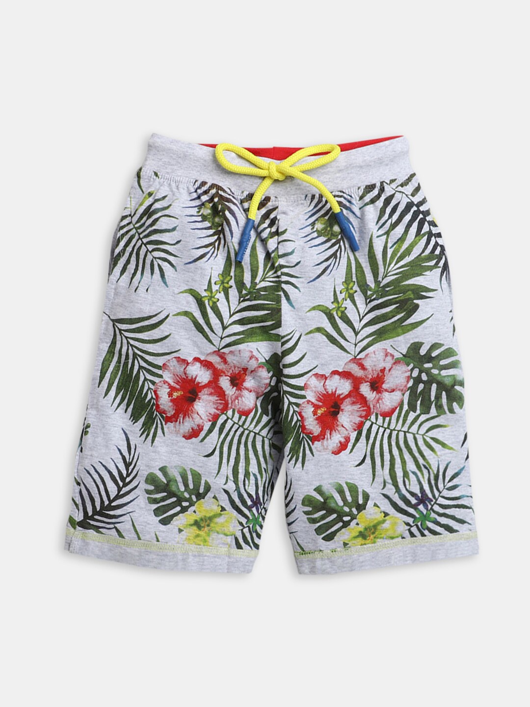 

Hopscotch Boys Green Floral Printed Shorts