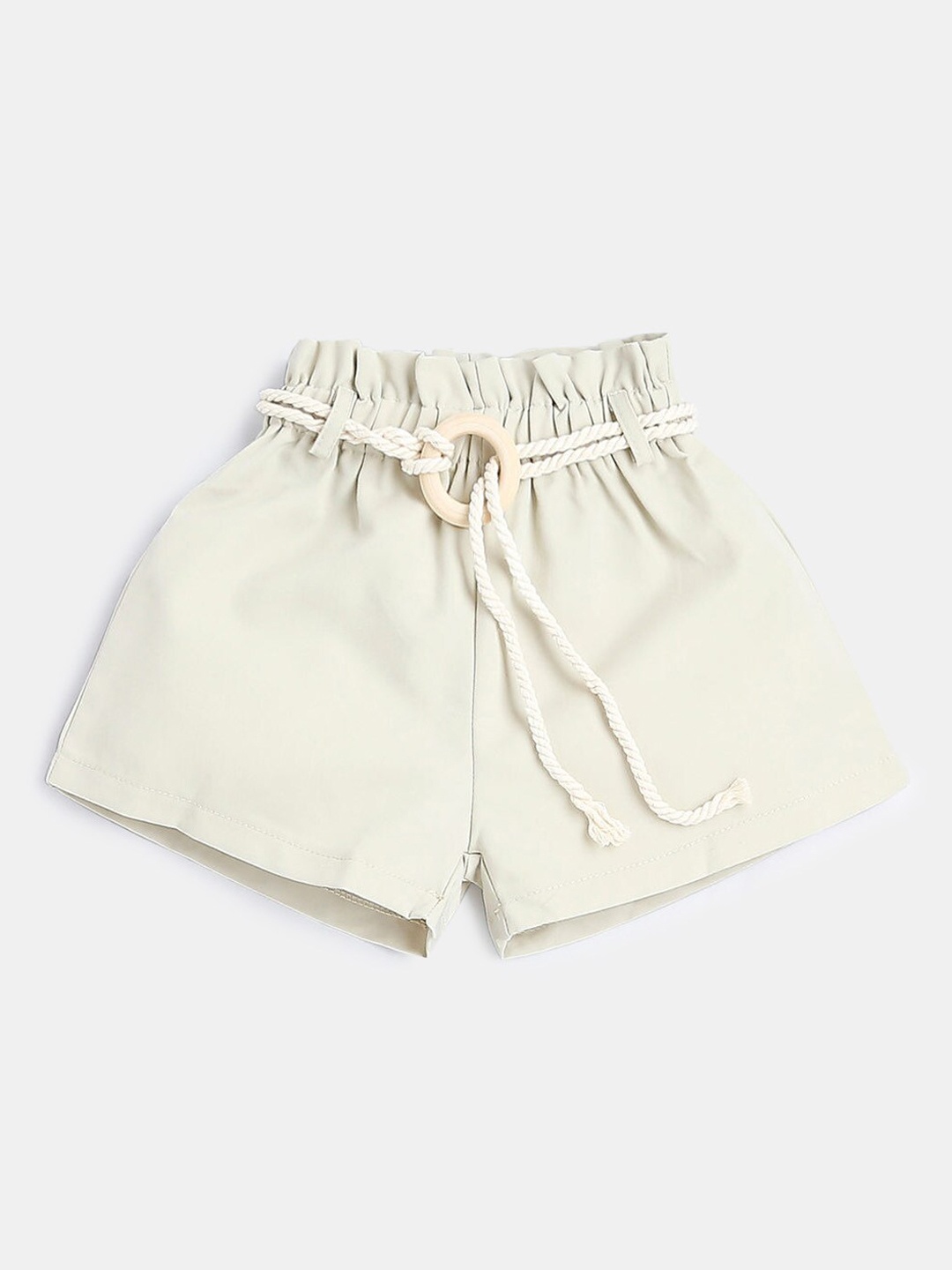 

Hopscotch Girls Beige Solid Shorts