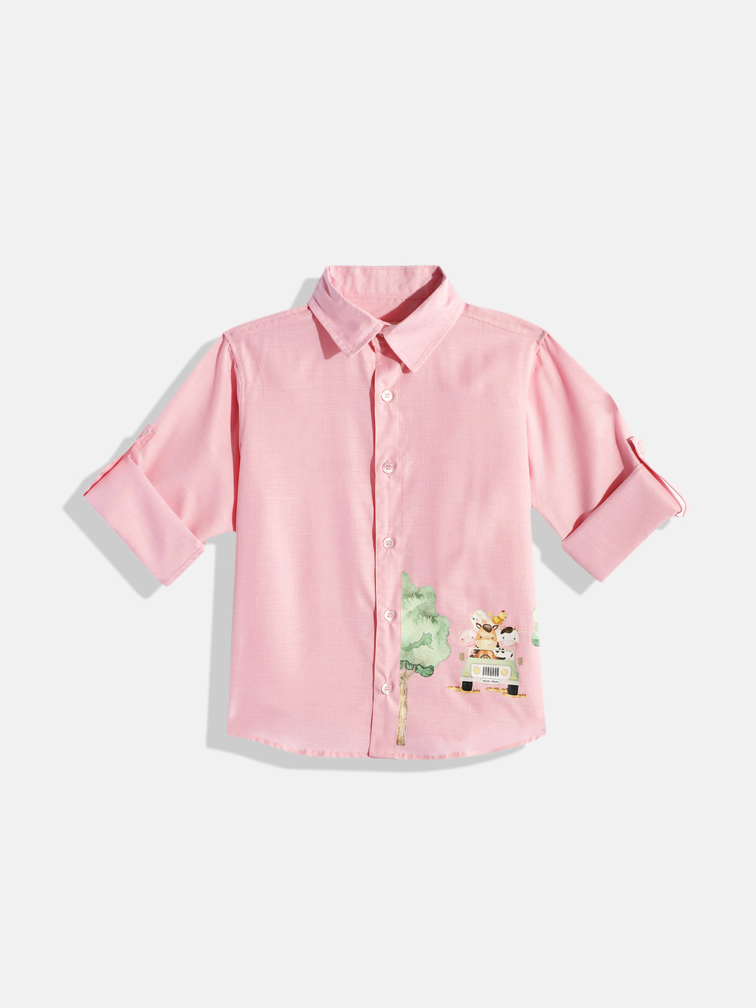 

COUPER & COLL Boys Pink Printed Casual Shirt