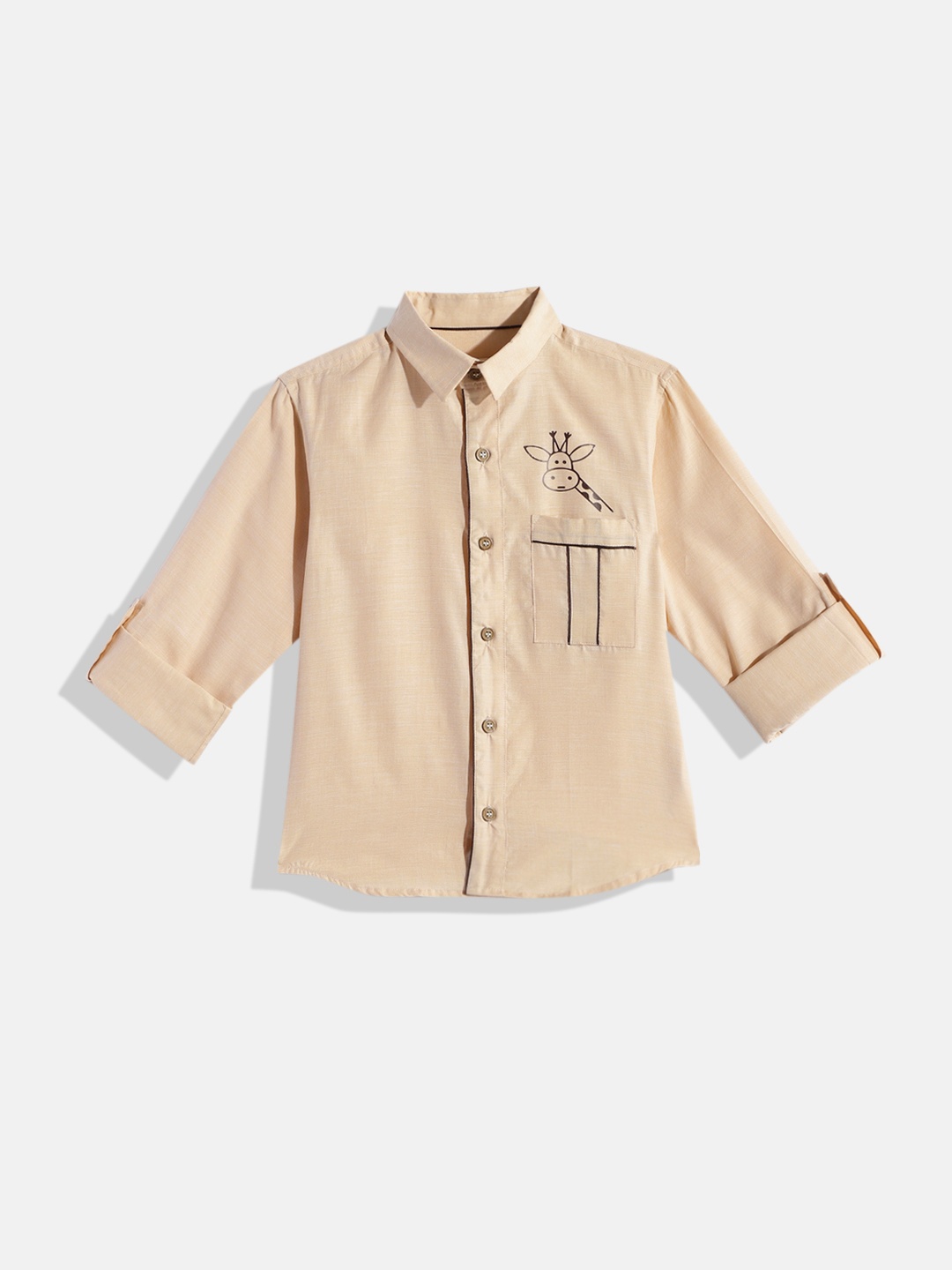 

COUPER & COLL Boys Beige Printed Casual Shirt