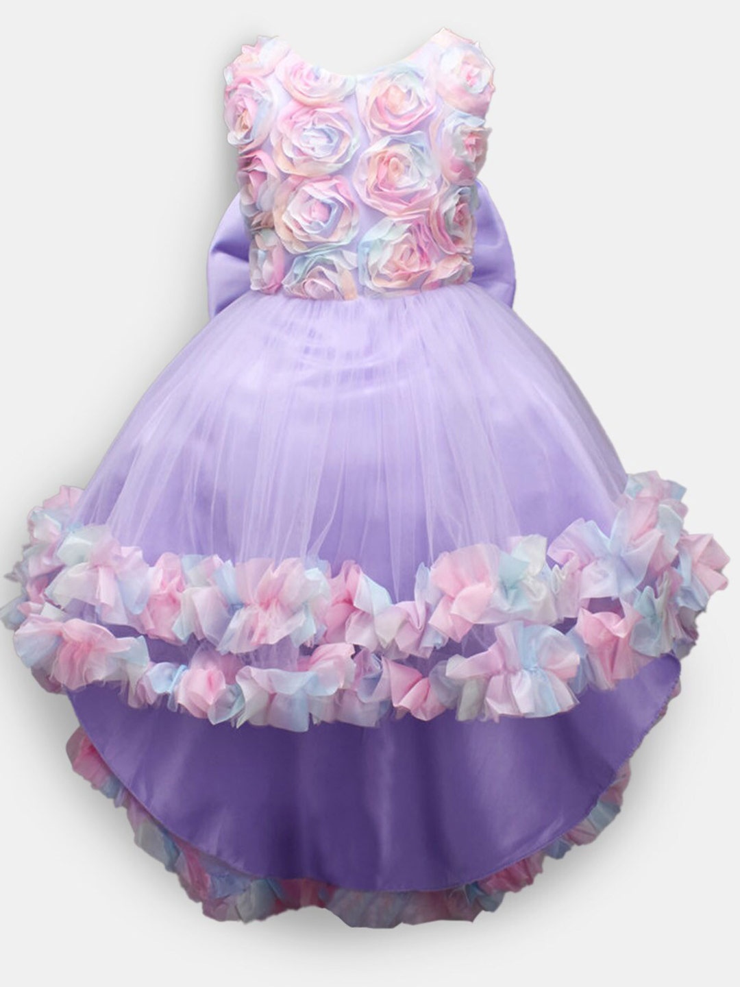 

Hopscotch Purple Sleeveless Floral Applique Party Dress