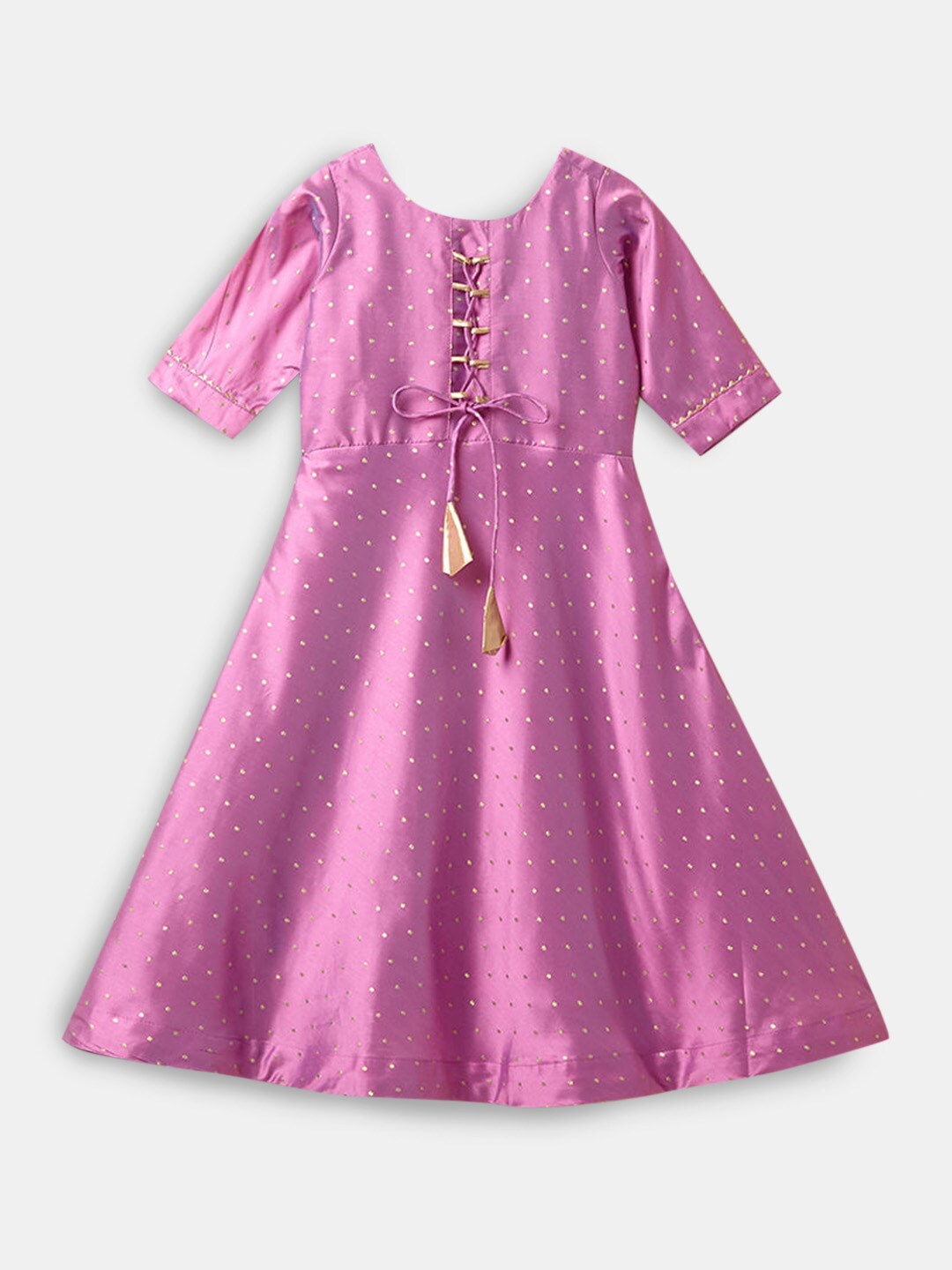 

Hopscotch Purple Polka Dot Print Dress