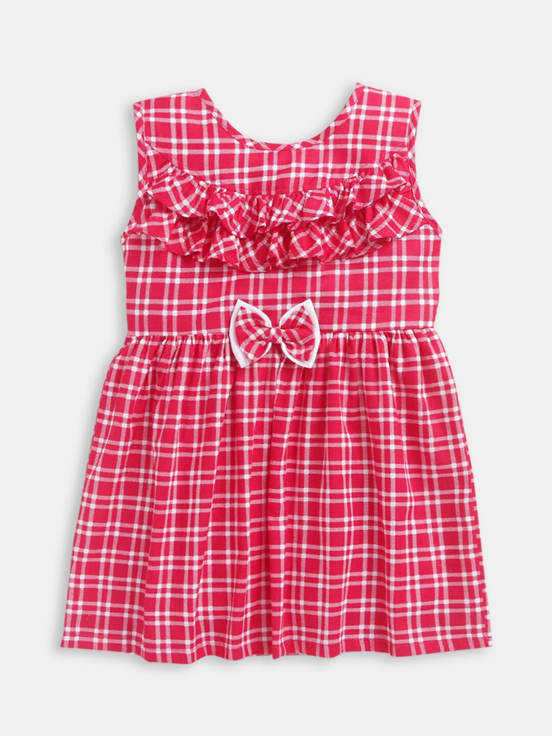 

Hopscotch Girls Pink Checked Cotton Dress