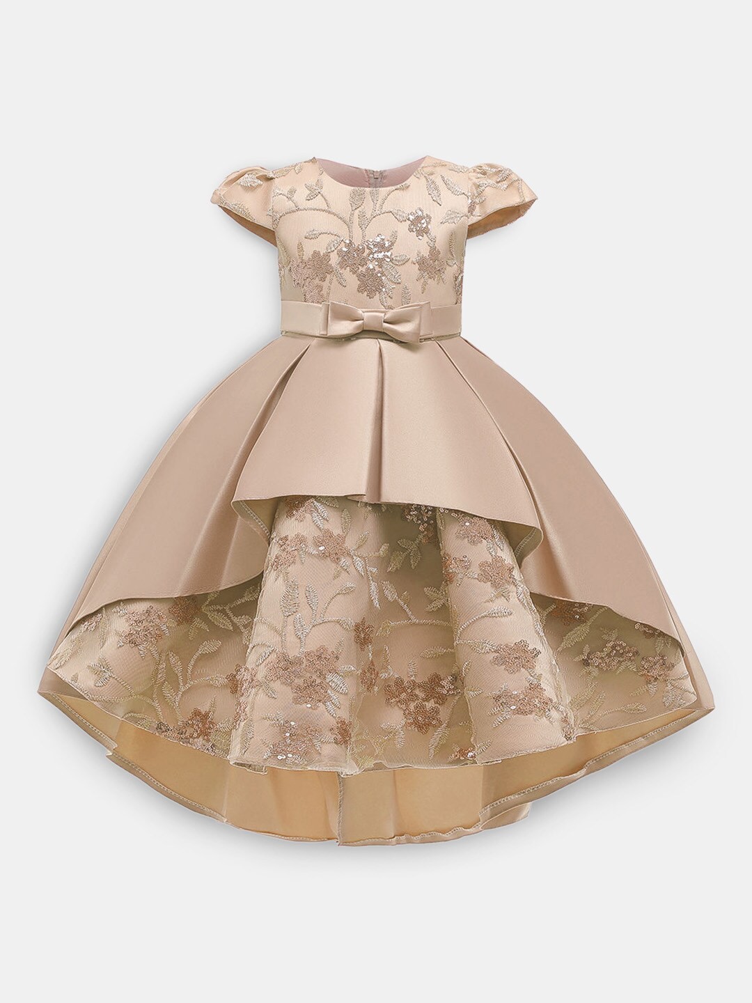 

Hopscotch Girls Cream Embroidered Sequined Party Dress