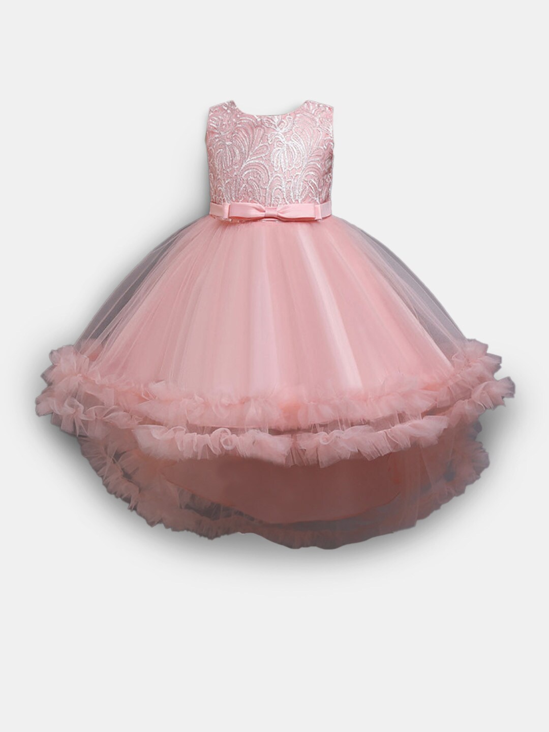 

Hopscotch Girls Pink Ruffled Sleeveless Party Dress