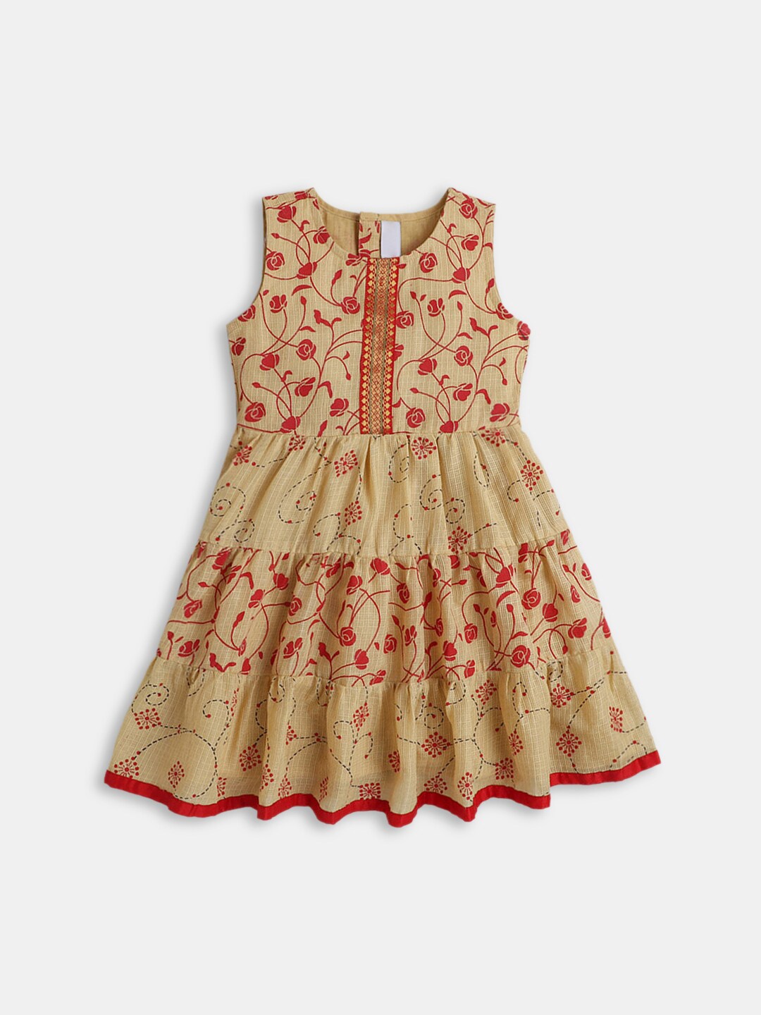 

Hopscotch Beige Floral Dress