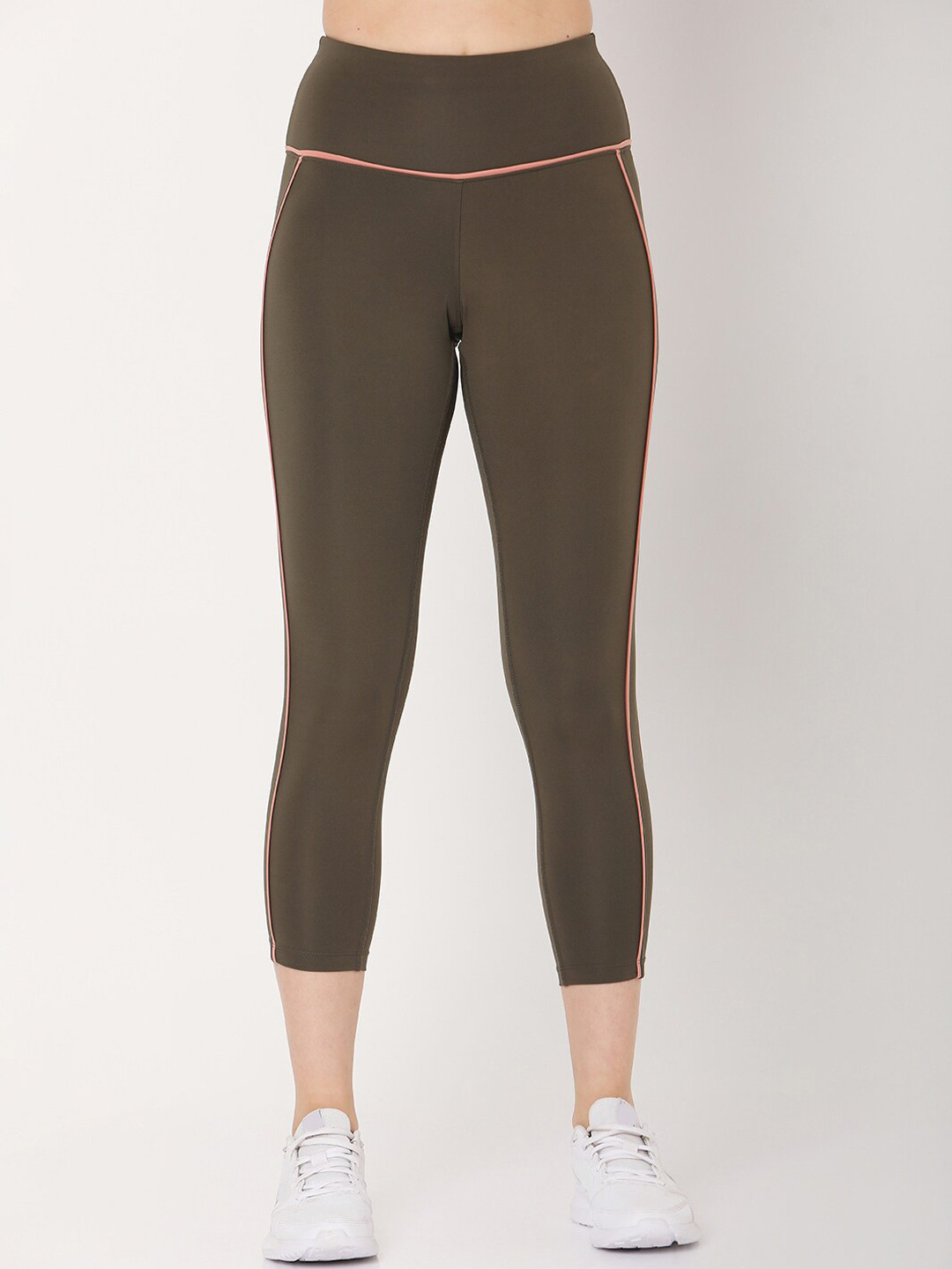 

Silvertraq Women Olive Solid Ankle-Length Leggings