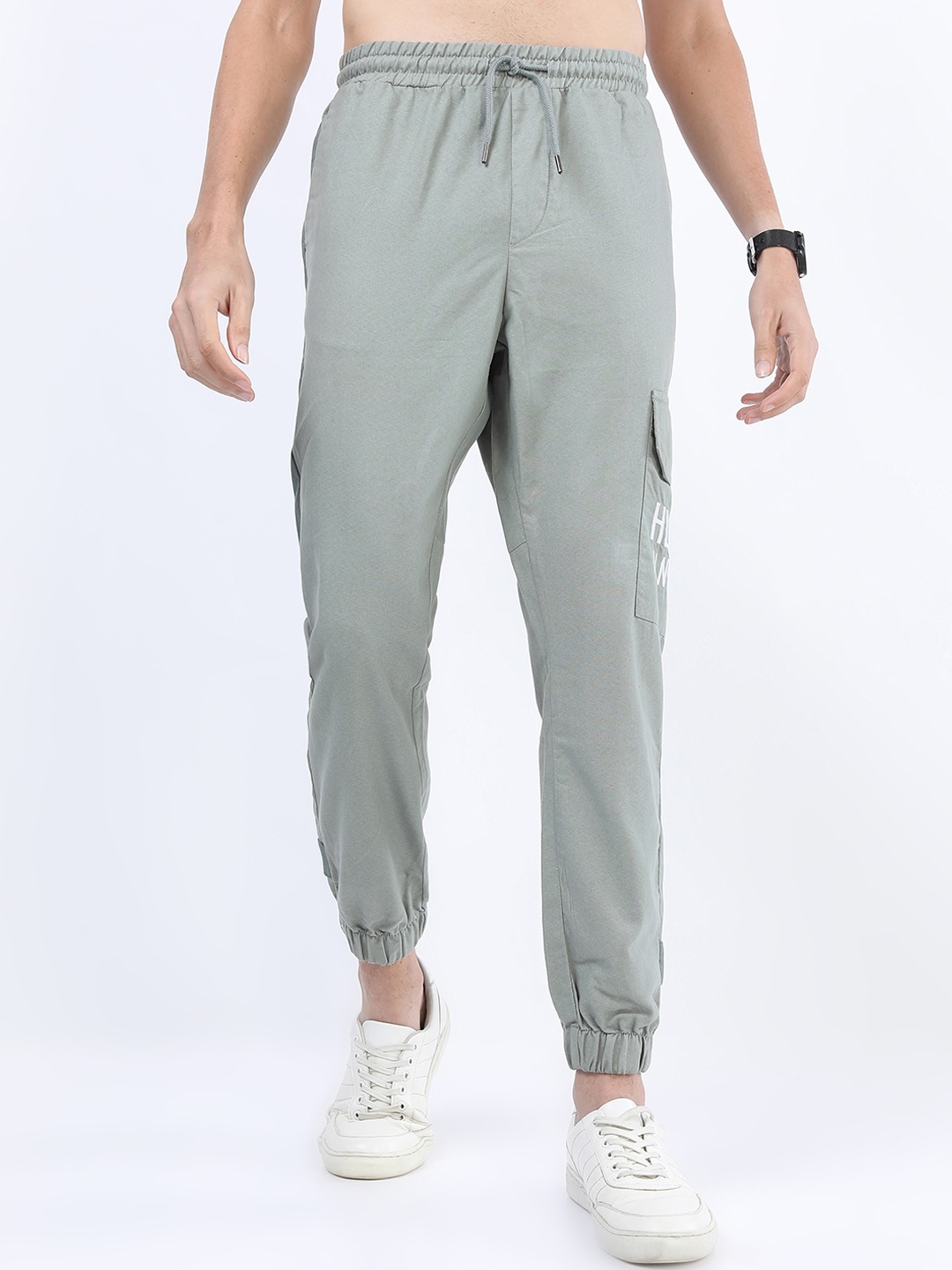 

HIGHLANDER Men Grey Joggers Cotton Trousers