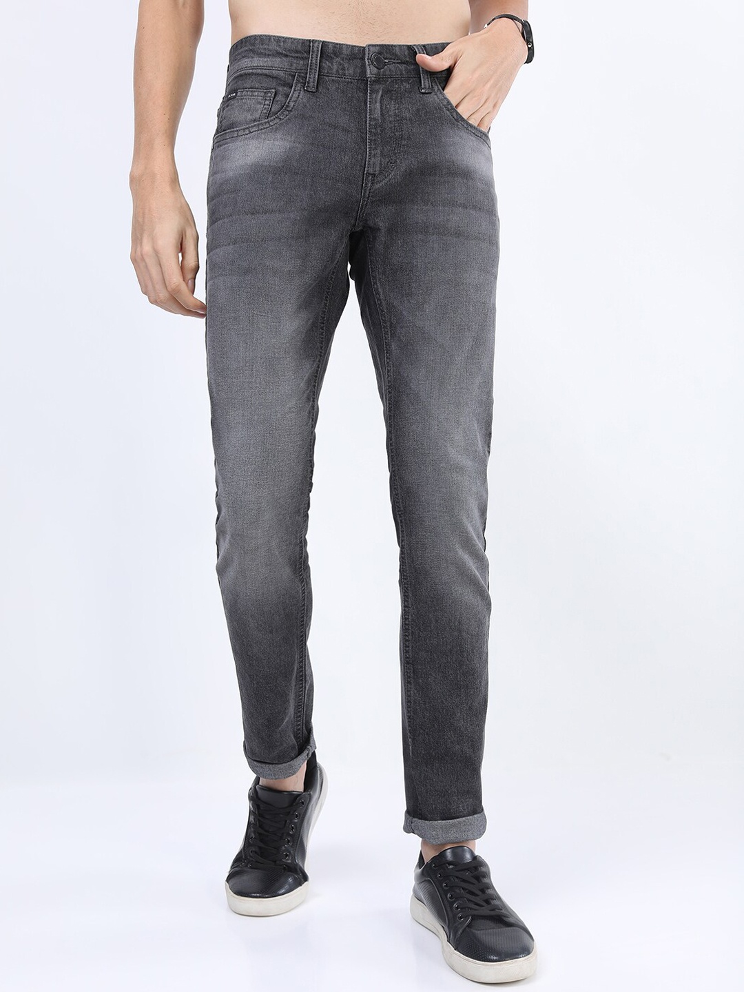 

HIGHLANDER Men Grey Slim Fit Light Fade Stretchable Jeans
