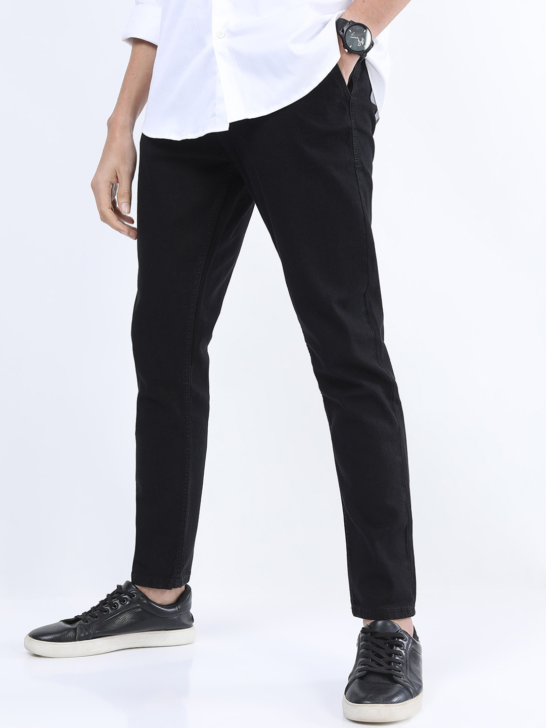 

HIGHLANDER Men Black Solid Slim Fit Clean Look Stretchable Jeans