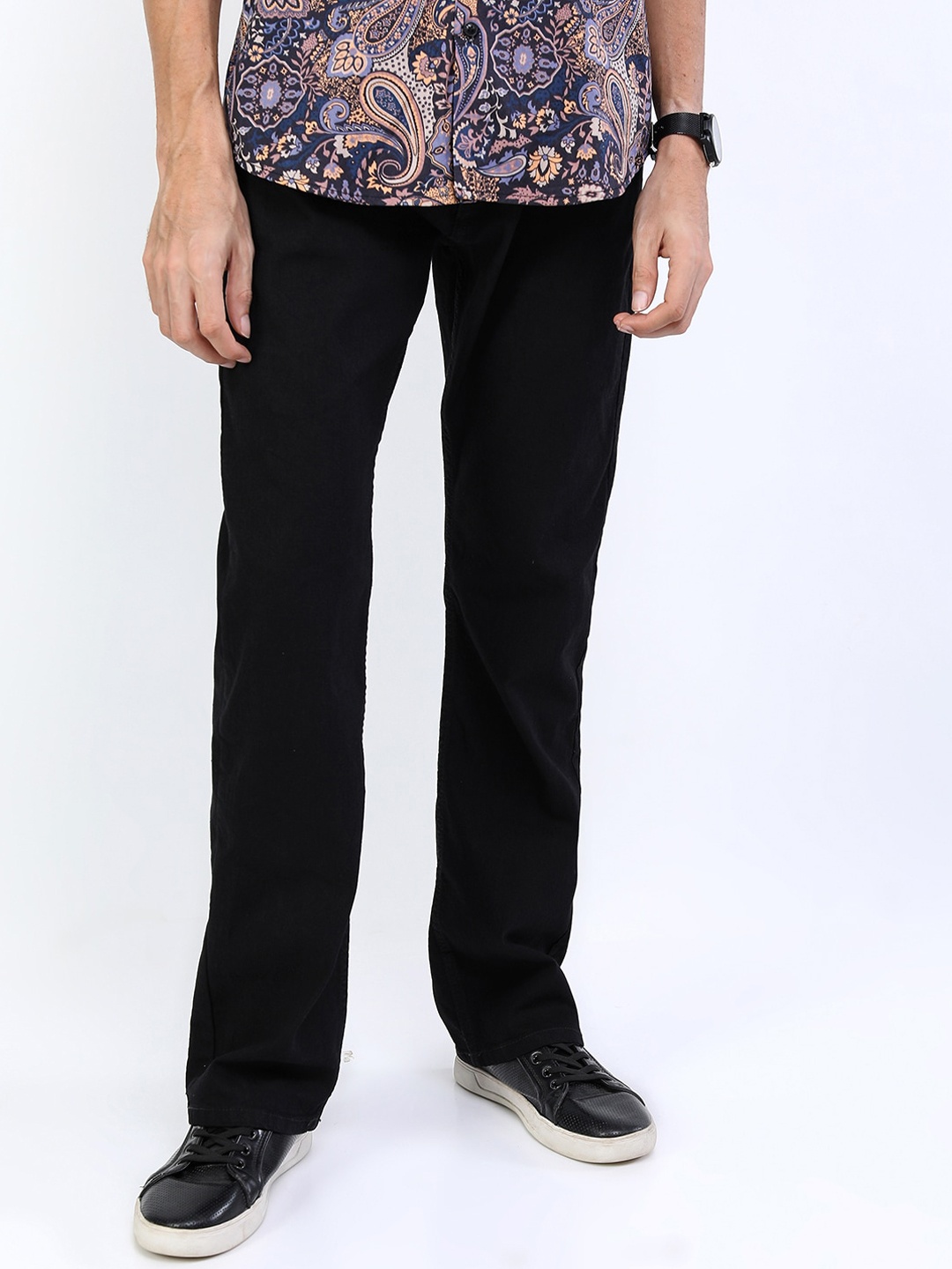 

HIGHLANDER Men Black Bootcut Clean look Stretchable Jeans