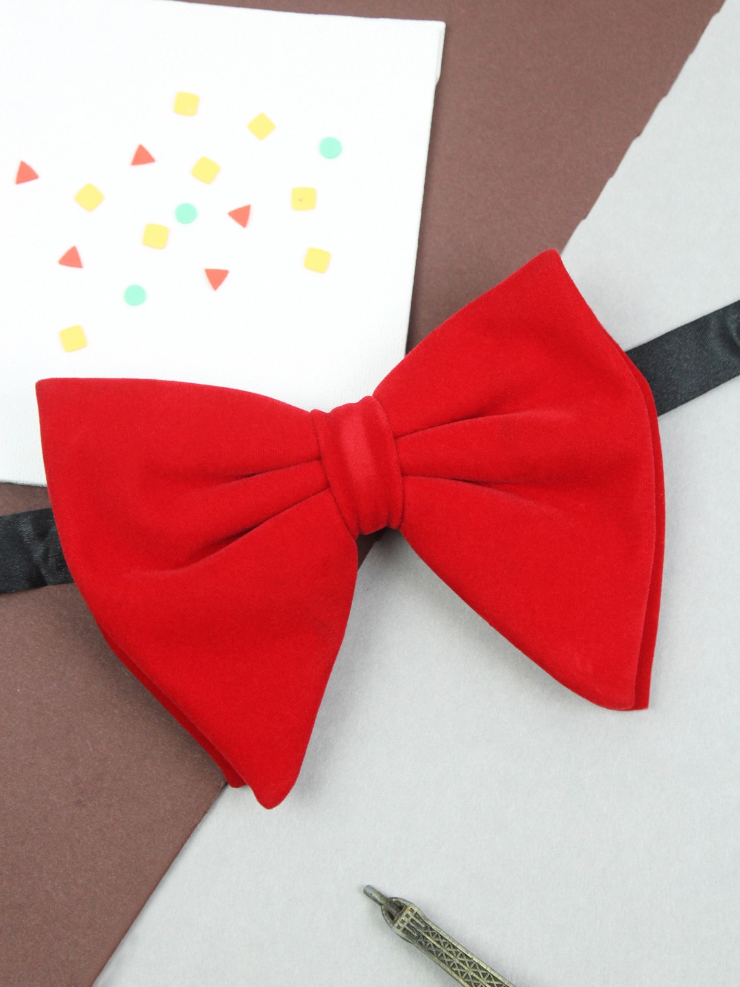 

PELUCHE Unisex Red Solid Bow Tie