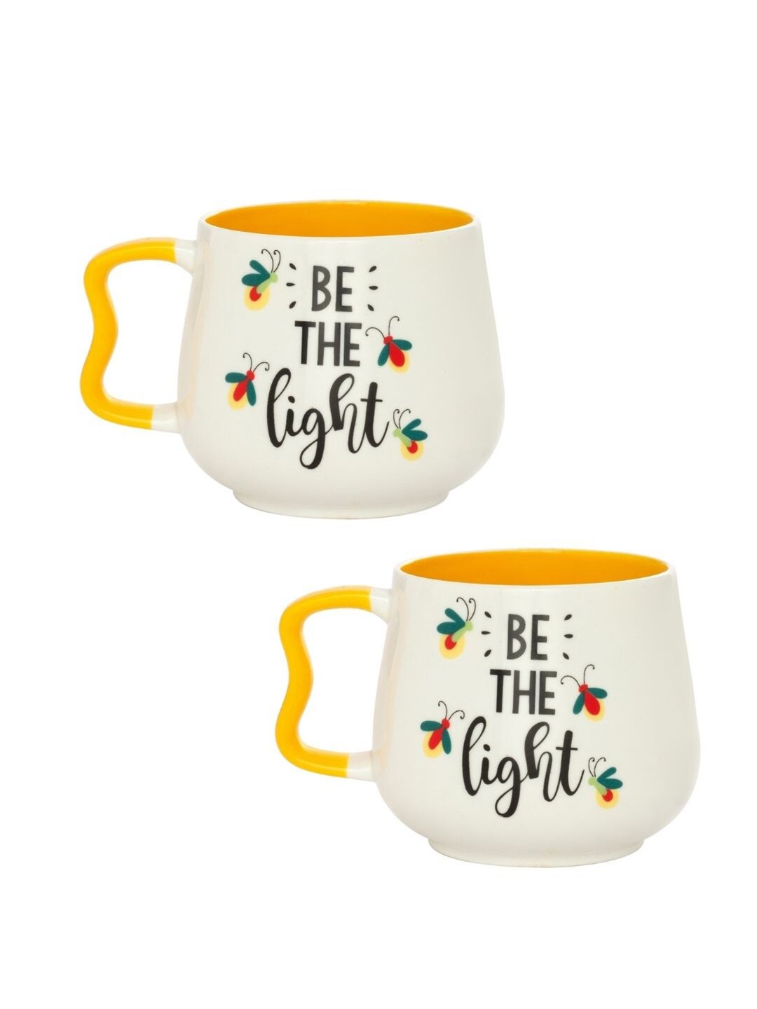 

JCPL White & Black Set of 2 Text or Slogans Printed Ceramic Glossy Mugs 350 ML