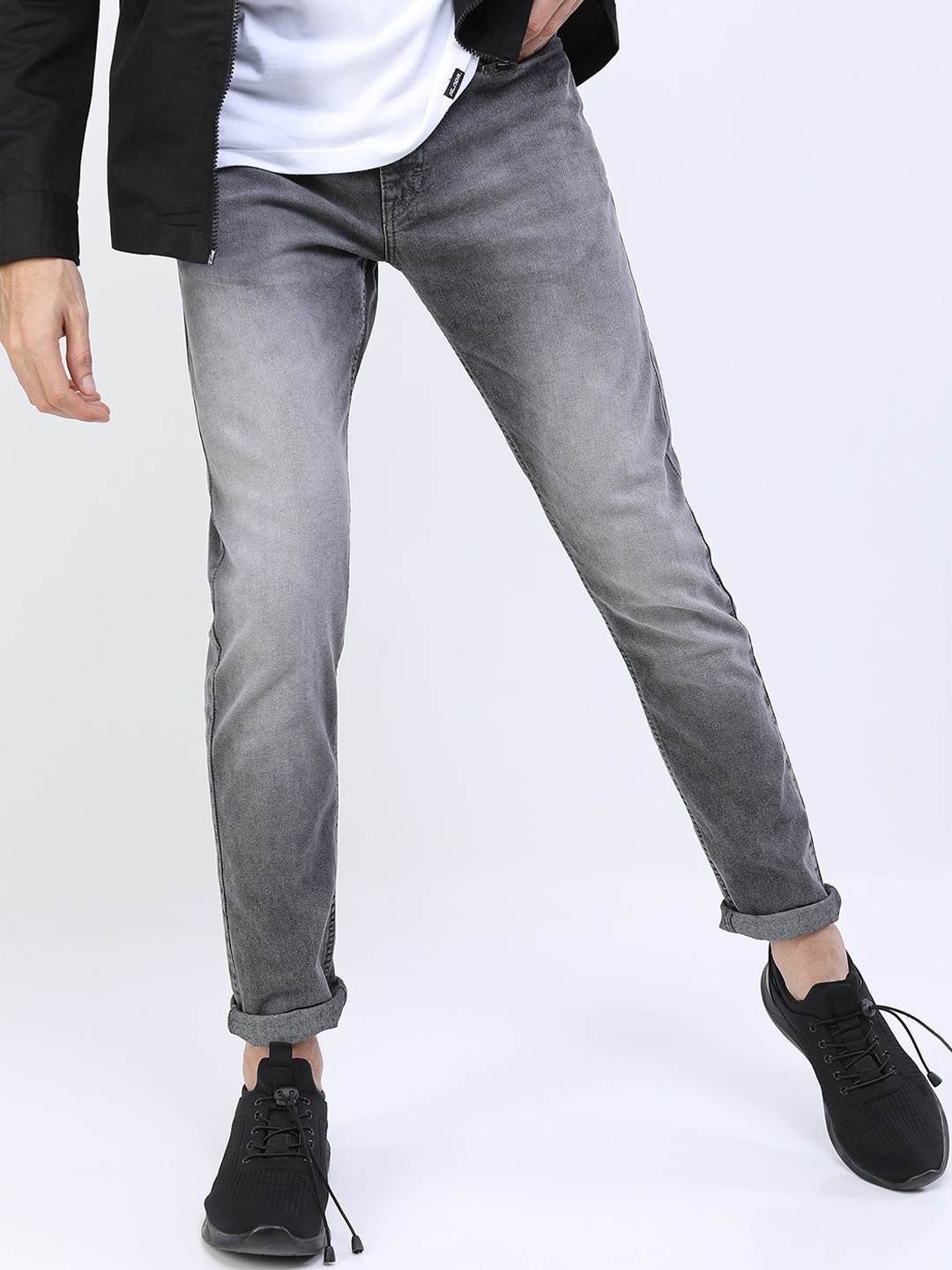 

KETCH Men Grey Solid Tapered Fit Heavy Fade Stretchable Jeans