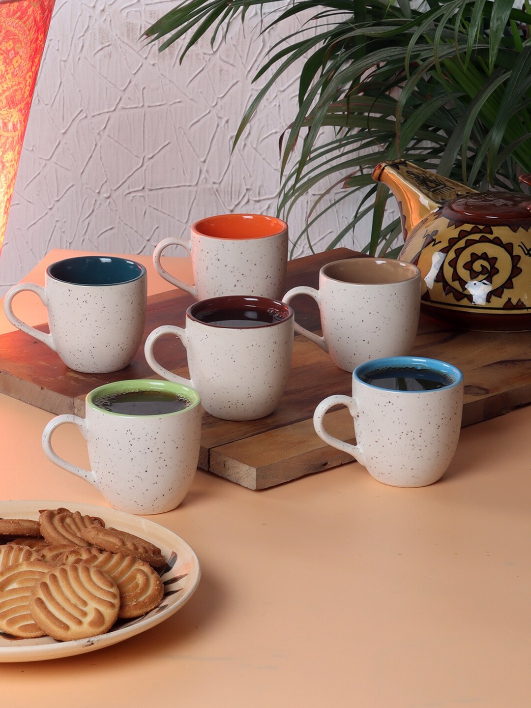 CDI Set of 6 Dishwasher And Microwave Safe Ceramic Matte Cups 150 ML
