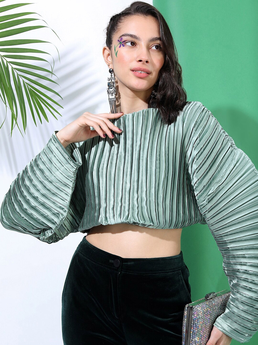 

Tokyo Talkies Green Striped Top