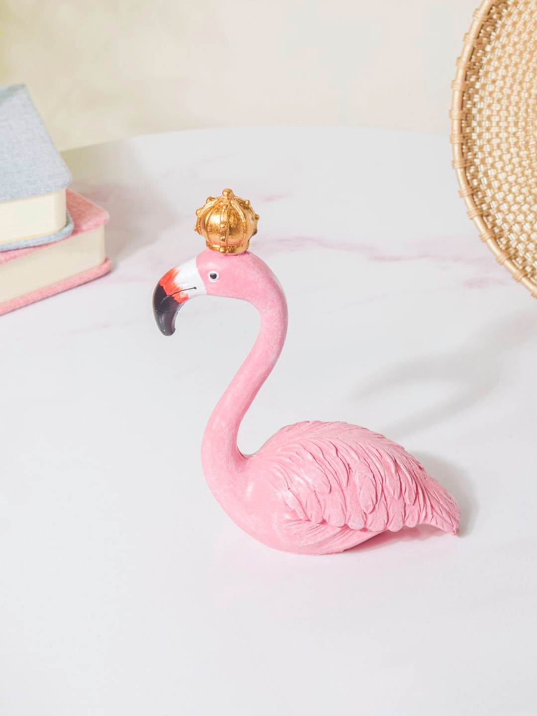 

Nestasia Pink & Gold Textured Queen Flamingo Showpiece