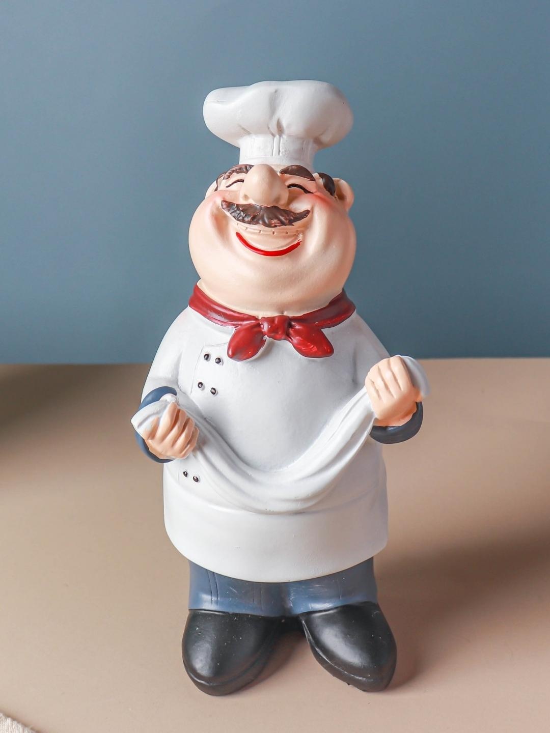 

Nestasia White & Black Stubby Chef With Napkin Showpiece