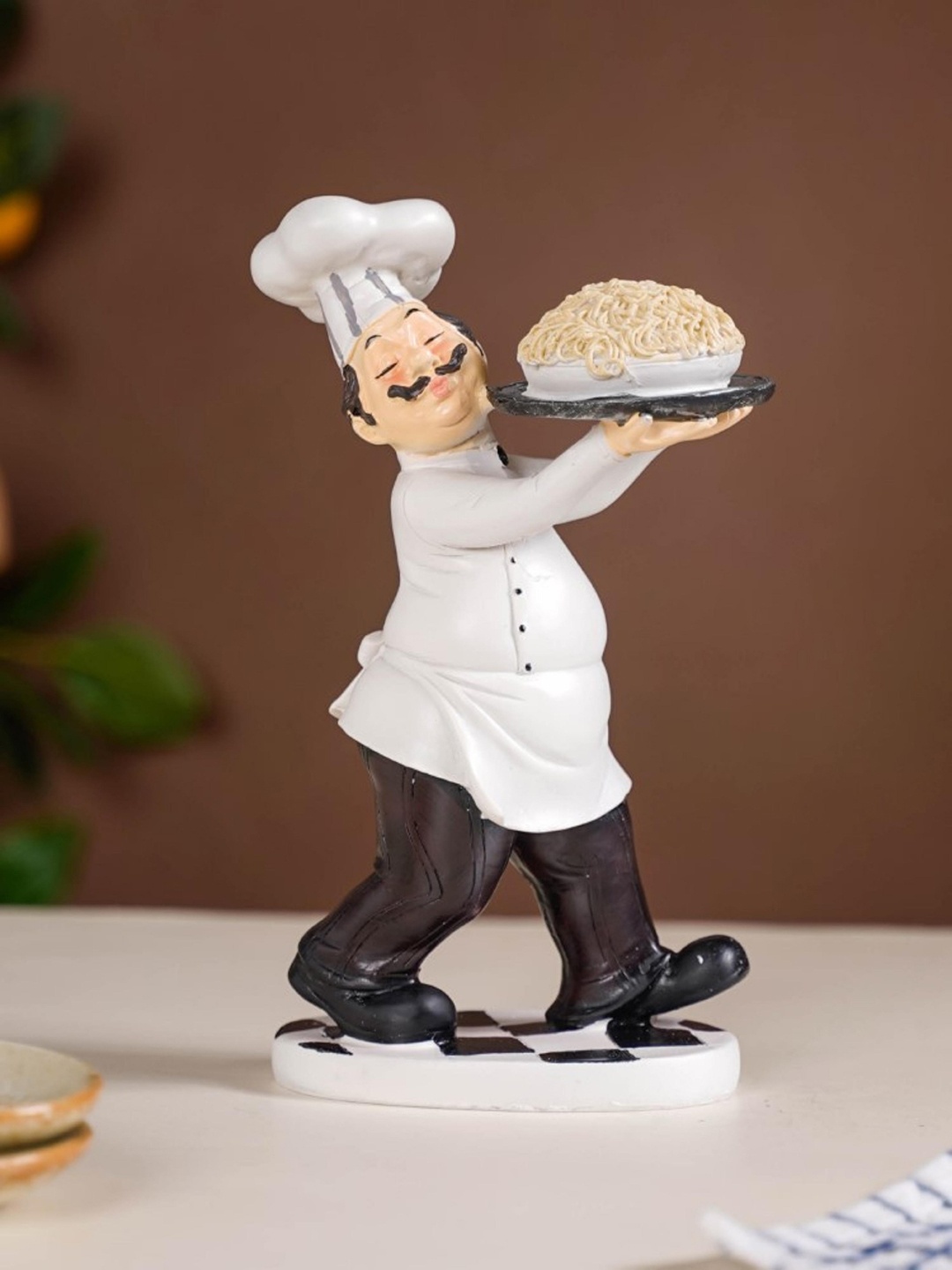 

Nestasia White & Black Chef Figurine With Noodles Showpiece