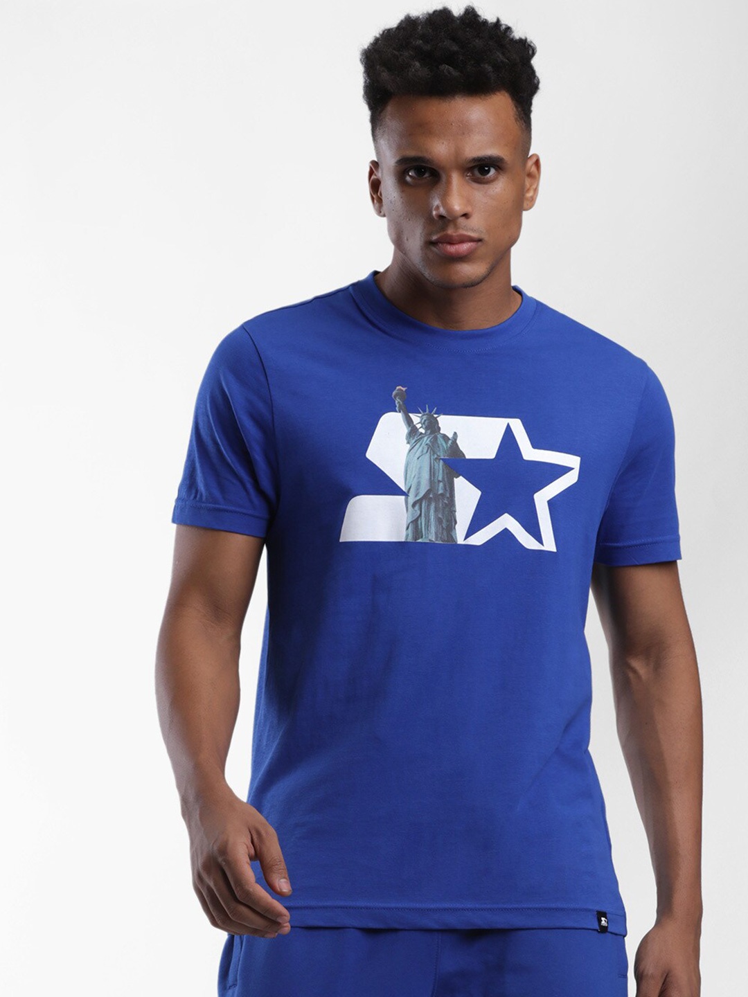 

STARTER Men Blue Typography Printed T-shirt