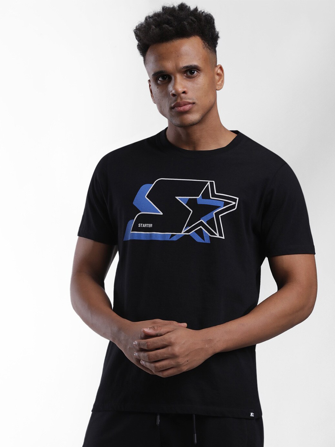 

STARTER Men Black Typography Printed T-shirt