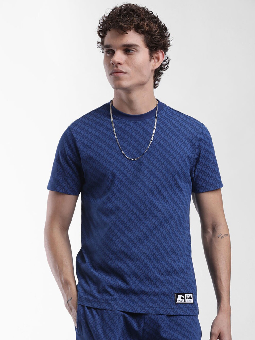 

STARTER Men Navy Blue Printed T-shirt