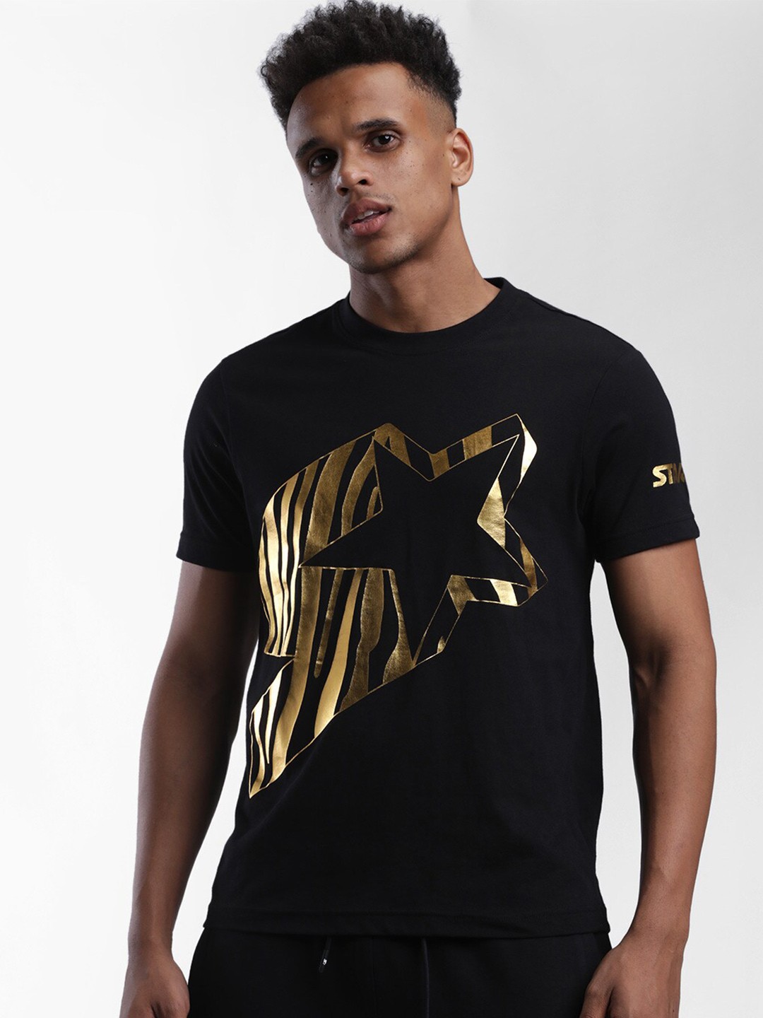 

STARTER Men Black Typography Printed T-shirt