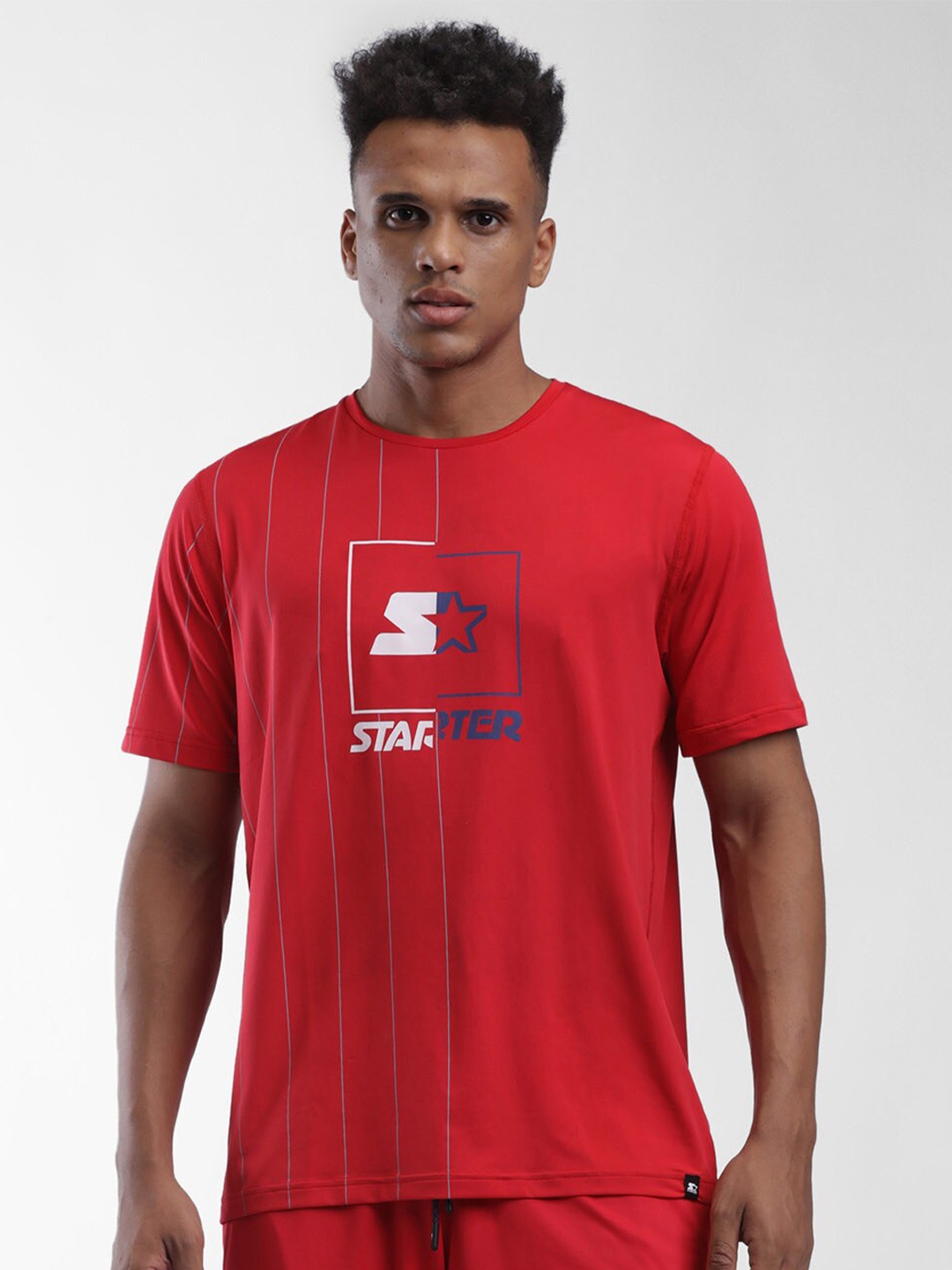 

STARTER Men Red Typography Printed T-shirt