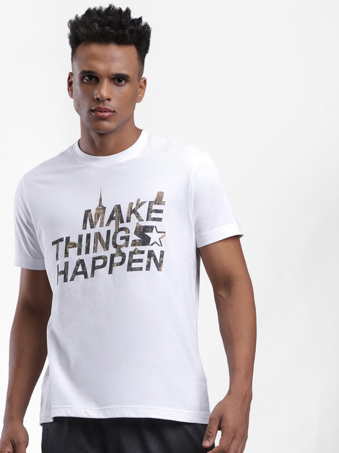 

STARTER Men White Typography Printed T-shirt