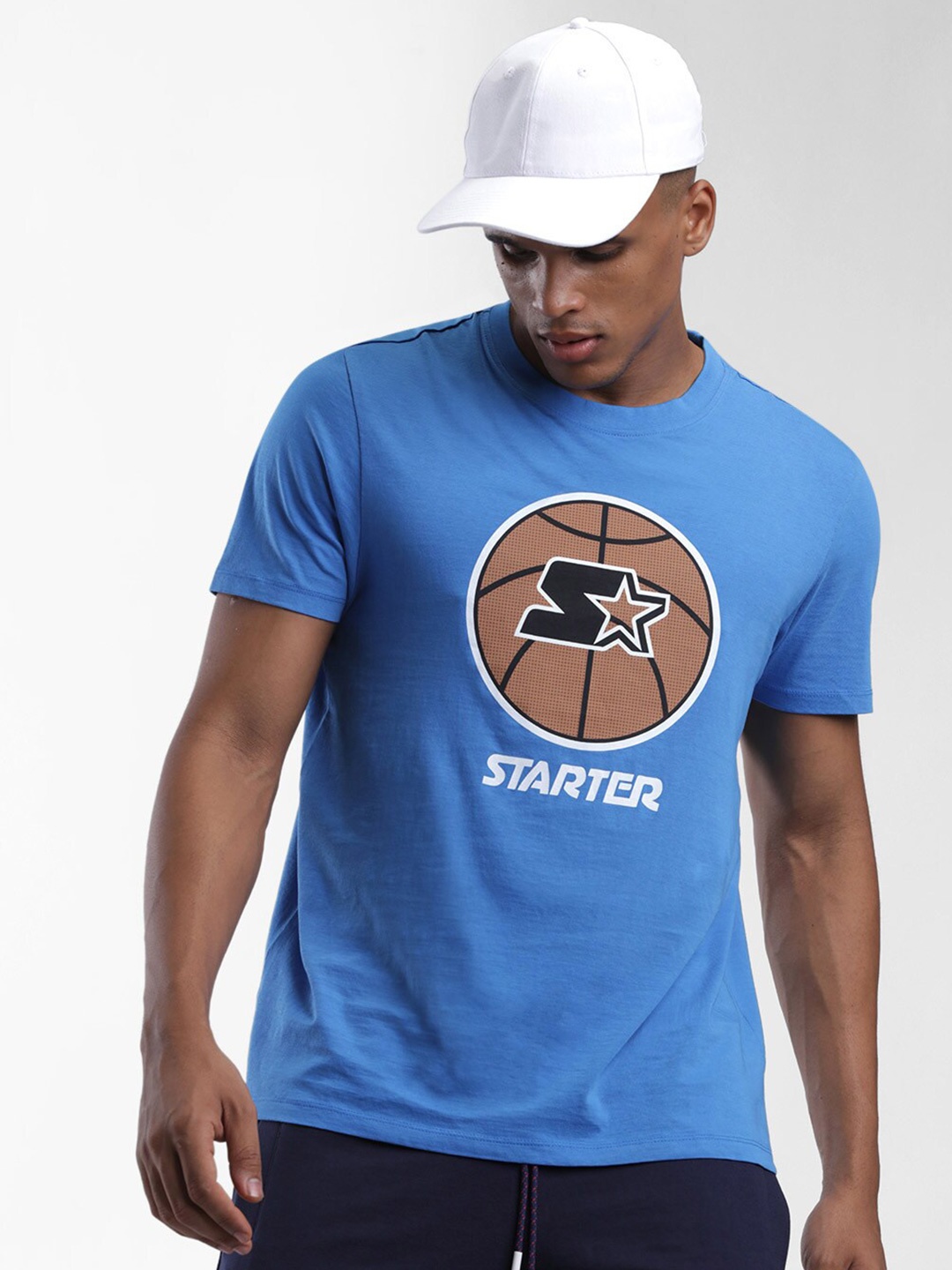 

STARTER Men Blue Printed T-shirt
